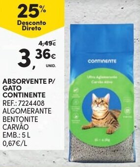Continente Absorvente P/Gato Continente 5L promoção