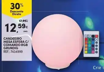 Candeeiro Mesa Esfera C/Comando RGB Grundig