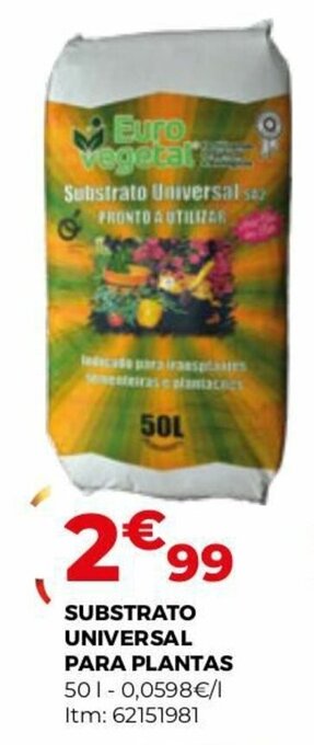 Bricomarché Substrato Universal para Plantas 50L promoção