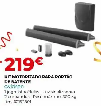 Bricomarché Kit Motorizado para Portão de Batente Avidsen 300kg promoção