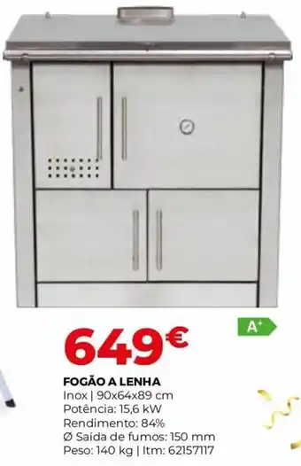 Bricomarché Fogão A Lenha 90x64x89cm promoção