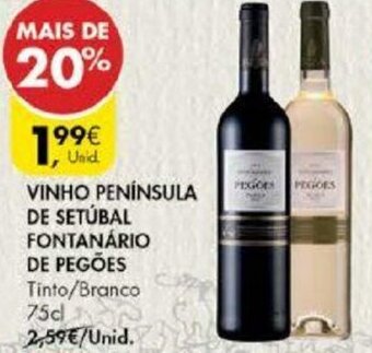 Pingo Doce Vinho Península de Setúbal Fontanário de Pegões 75cl promoção