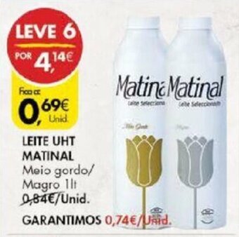 Pingo Doce Leite UHT Matinal 1lt promoção