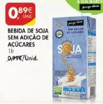 Pingo Doce Bebida de Soja sem Adição de Açúcares 1lt promoção