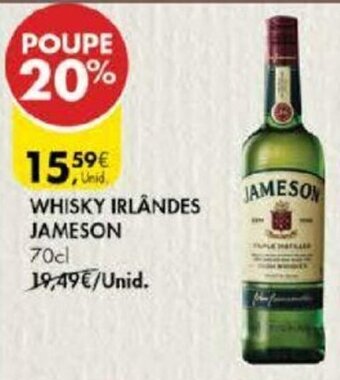 Pingo Doce Whisky Irlândes Jameson 70cl promoção