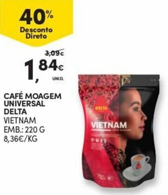 Continente Café Moagem Universal Delta 220g promoção
