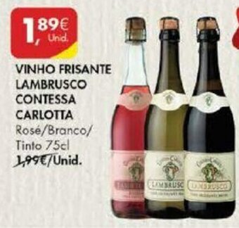 Pingo Doce Vinho Frisante Lambrusco Contessa Carlotta 75cl promoção