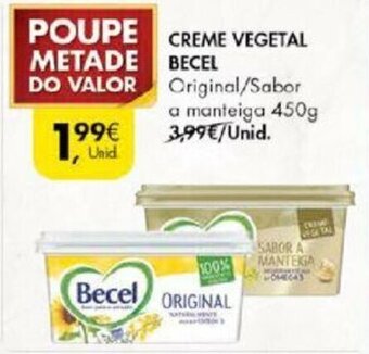 Pingo Doce Creme Vegetal Becel 450g promoção