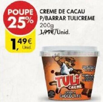 Pingo Doce Creme de Cacau P/Barrar Tulicreme 200g promoção