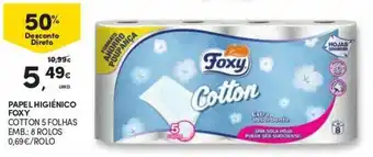 Continente Papel Higiénico Foxy 8 Rolos promoção