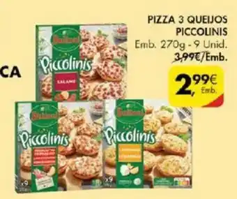 Pingo Doce Pizza 3 Queijos Piccolinis 270g promoção