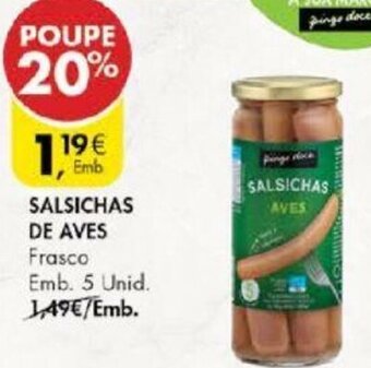Pingo Doce Salsichas de Aves 5 Unid promoção