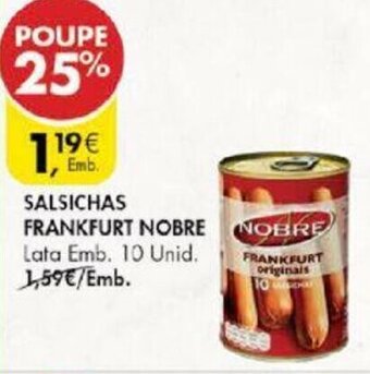 Pingo Doce Salsichas Frankfurt Nobre 10 Unid promoção