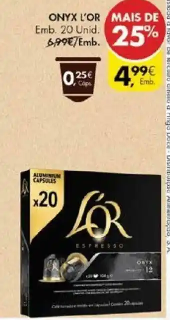 Pingo Doce Cápsulas P/Máquina Nespresso Onyx L'Or 20 Unid promoção