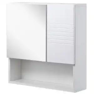 Brico Depôt Armário casa de banho com espelho melamina de madeira e vidro branco promoção