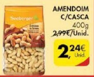 Pingo Doce Amendoim C/Casca 400g promoção