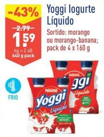 ALDI Yoggi Iogurte Líquido 4x160g promoção