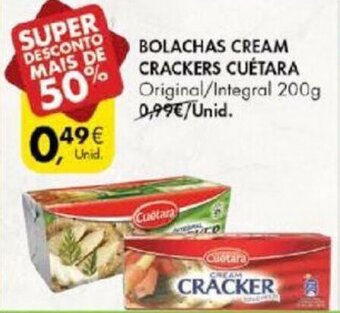 Pingo Doce Bolachas Cream Crackers Cuétara 200g promoção