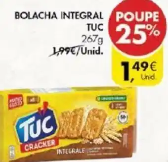 Pingo Doce Bolacha Integral Tuc 267g promoção