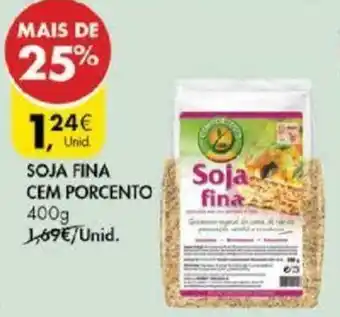 Pingo Doce Soja Fina cem Porcento 400g promoção