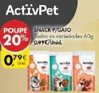 Pingo Doce Snack P/Gato 60g promoção