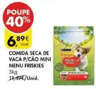 Pingo Doce Comida Secade Vaca P/Cão Mini Menu Friskies 3kg promoção