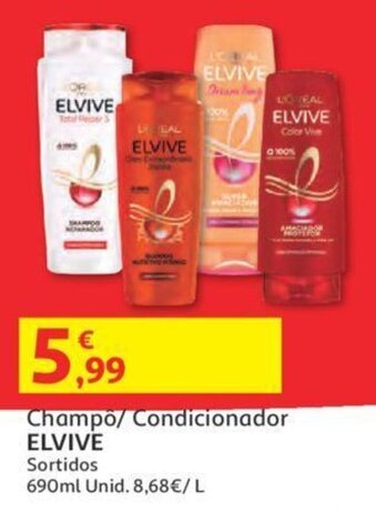 Auchan Champô/ Condicionador Elvive 690ml promoção