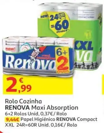 Auchan Rolo Cozinha Renova Maxi Absorption promoção