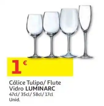 Auchan Cálice Tulipa/ Flute Vidro Luminarc promoção