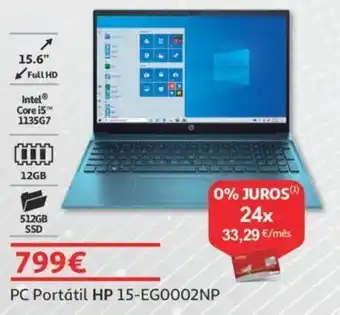 Auchan PC Portátil HP 15-EG0002NP promoção