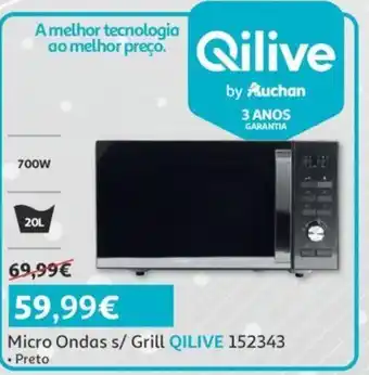 Auchan Micro Ondas s/ Grill QILIVE 152343 promoção