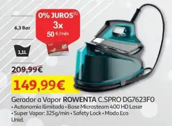 Auchan Gerador a Vapor ROWENTA C.SPRO DG7623FO promoção