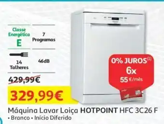 Auchan Máquina Lavar Loiça Roupa HOTPOINT HFC 3C26 F promoção