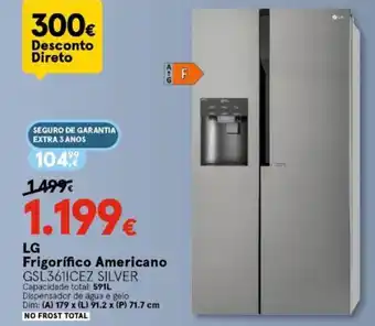 Worten LG Frigorífico Americano GSL361ICEZ SILVER promoção