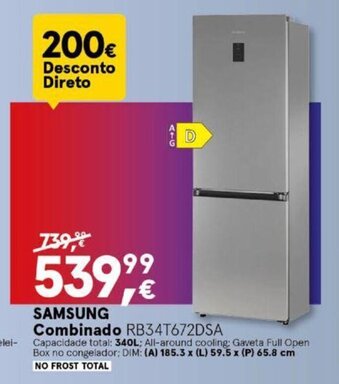 SAMSUNG Combinado RB34T672DSA