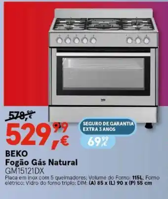 Worten BEKO Fogão Gãs Natural promoção