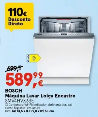 Worten BOSCH Máquina Lavar Loiça Encastre promoção