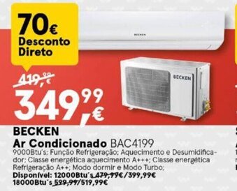 Worten BECKEN Ar Condicionado promoção