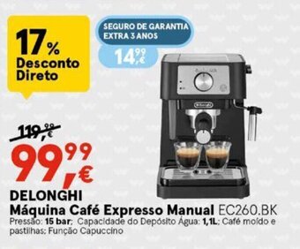 Worten DELONGHI Máquina Café Expresso Manual promoção