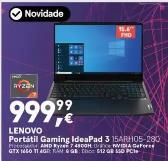 Worten LENOVO Portátil Gaming IdeaPad 3 promoção