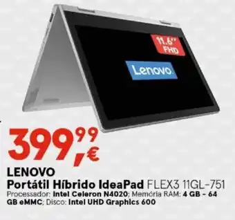 Worten LENOVO Portátil Híbrido IdeaPad 3 promoção