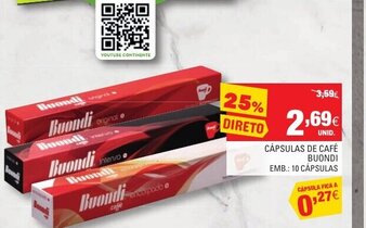 Continente Cápsulas de Café Buondi promoção