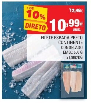 Continente Filete Espada Preto Continente 500g promoção