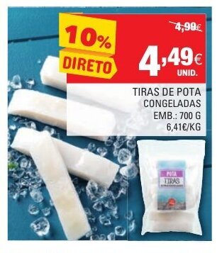 Tiras de Pota Congeladas 700g