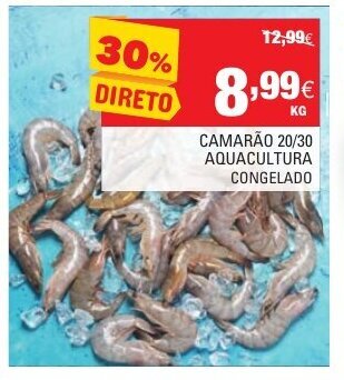 Continente Camarão 20/30 Aquacultura Congelado promoção