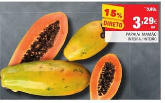 Continente Papaia/ Mamão promoção