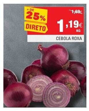 Continente Cebola Roxa promoção