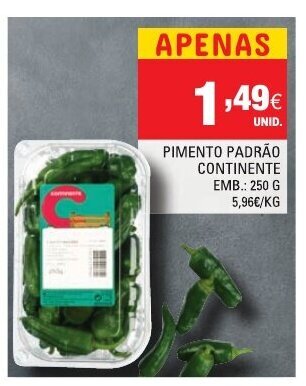 Continente Pimento Padrão Continente 250g promoção