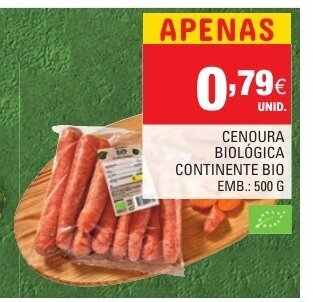 Continente Cenoura Biológica Continente 500g promoção