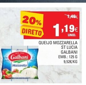 Continente Queijo Mozzarella St Lucia Galbani 125g promoção